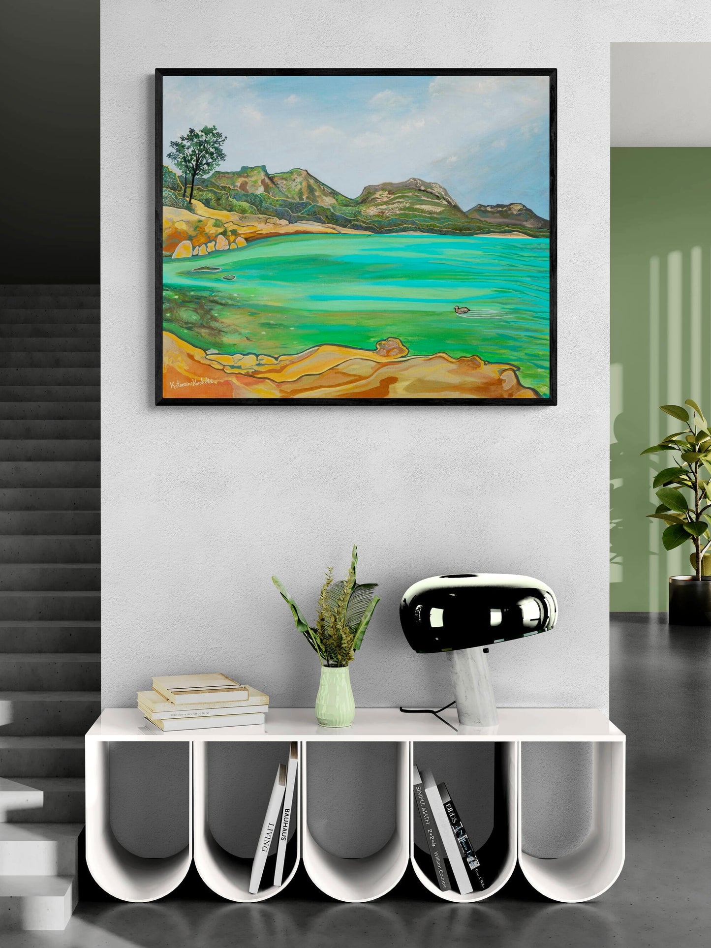 'Honeymoon Bay and the Little Drifter' canvas print