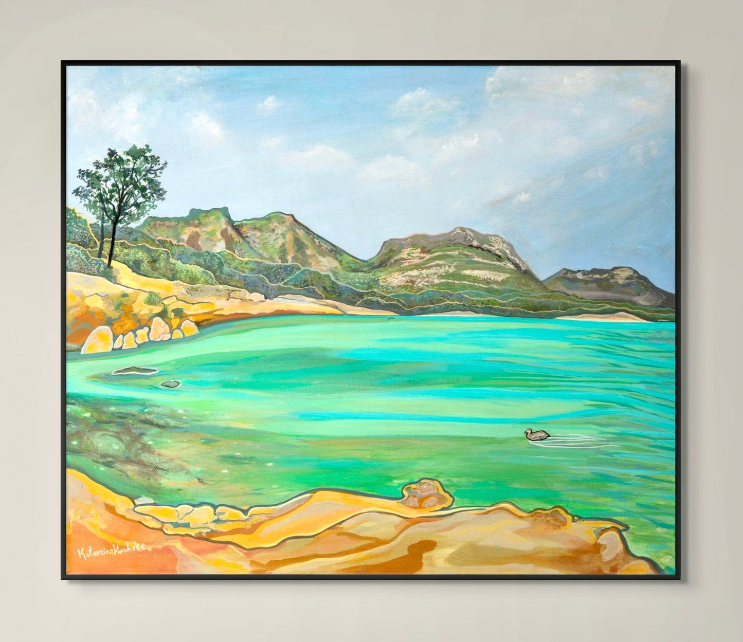 'Honeymoon Bay and the Little Drifter' canvas print