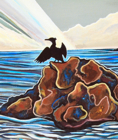 'Ocean Wings' ( Cormorant ) canvas print