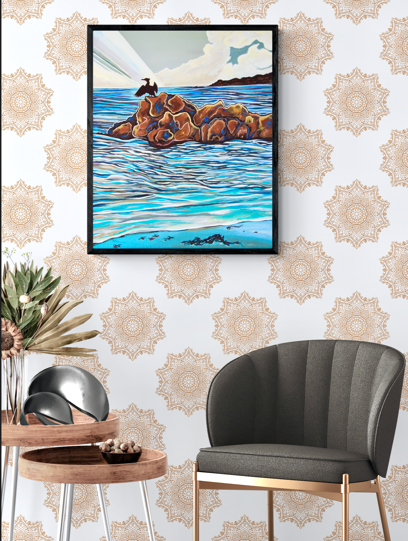 'Ocean Wings' ( Cormorant ) canvas print