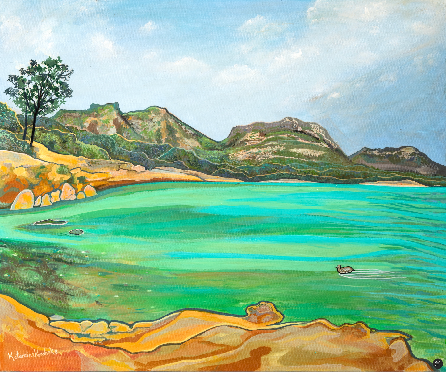 'Honeymoon Bay and the Little Drifter' canvas print