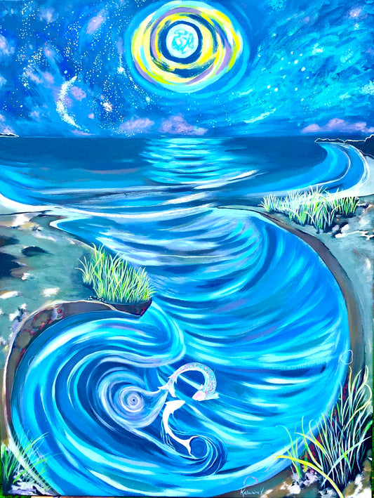 'Swim Of The Night Souls' canvas print