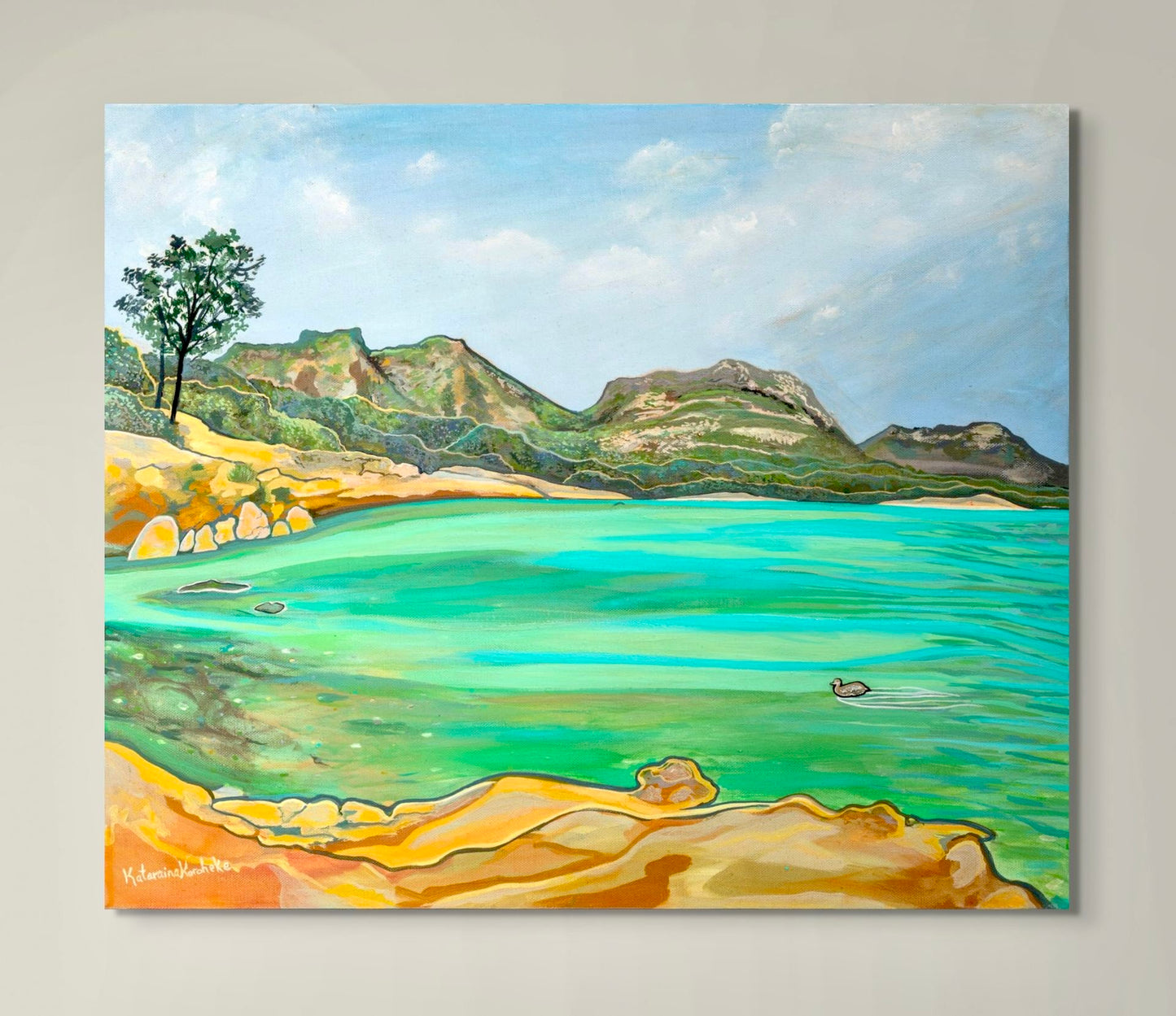 'Honeymoon Bay and the Little Drifter' canvas print