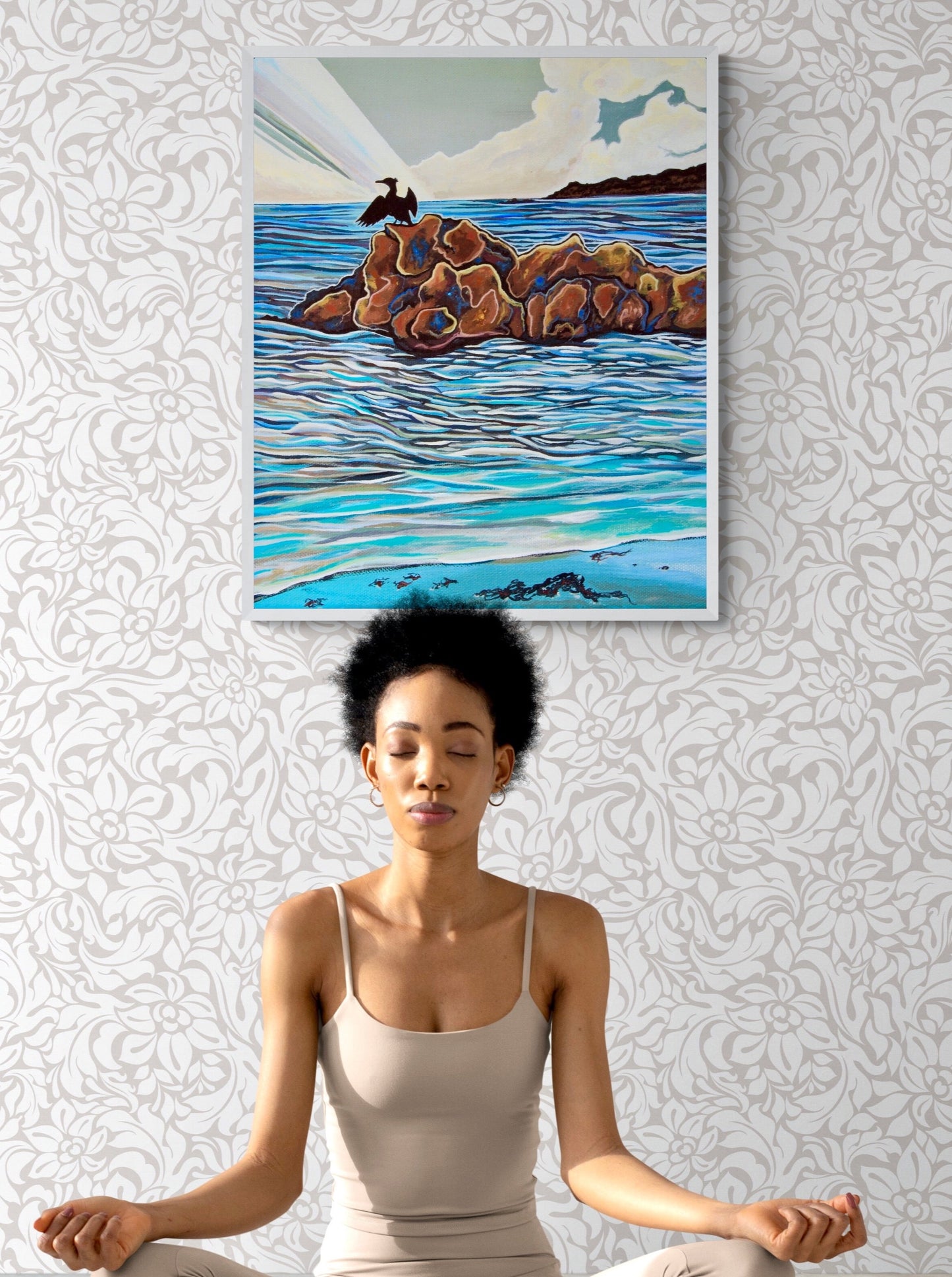 'Ocean Wings' ( Cormorant ) canvas print